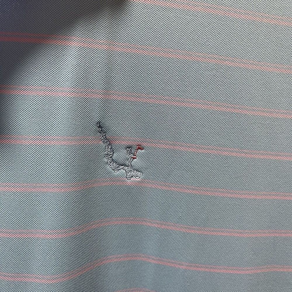 Turtleson Bowen Stripe Oxford Performance Polo Sky/Orchid Size 2XL XXL NEW - Picture 3 of 7